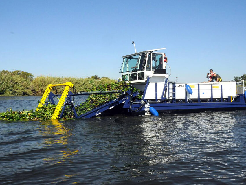 Berky Triton 1500 auf dem Wasser sammelt Bewachsung