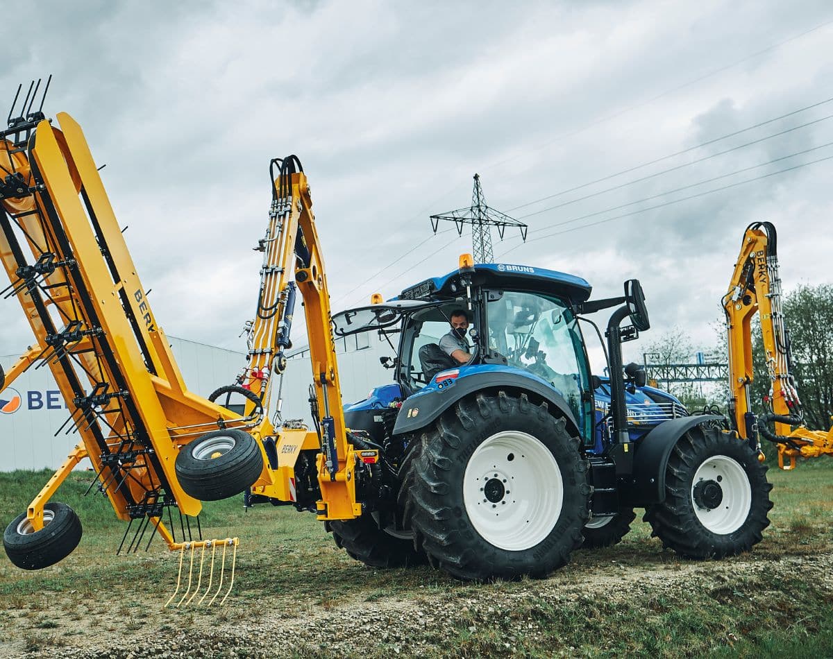 BERKY Mäh-Hark Kombi zum Mähen und Sammeln von Pflanzen
