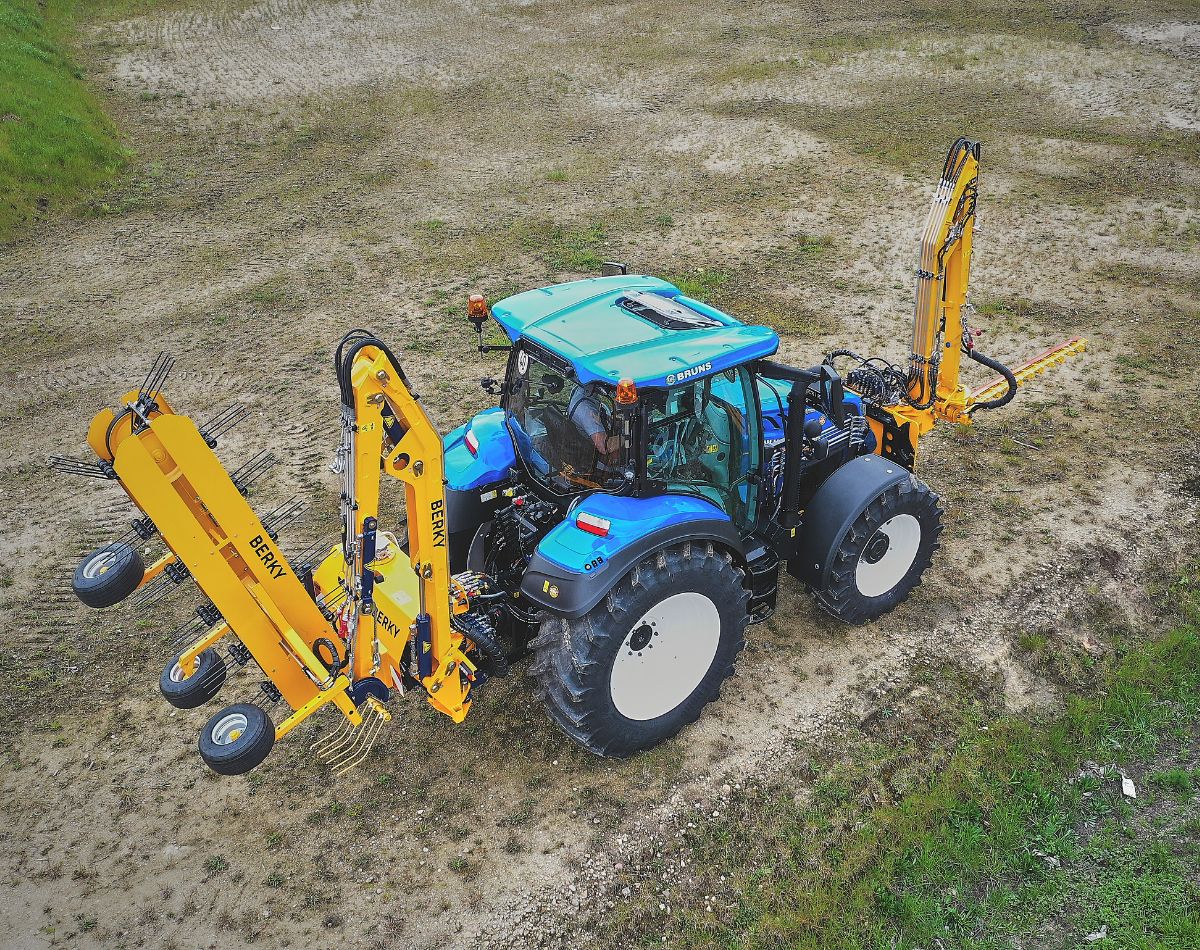 BERKY Mäh-Hark Kombi zum Mähen und Sammeln von Pflanzen